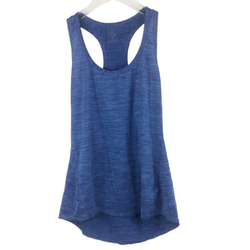 Athleta Heather Blue Shadow Stripe Racerback Tank Top Size XS